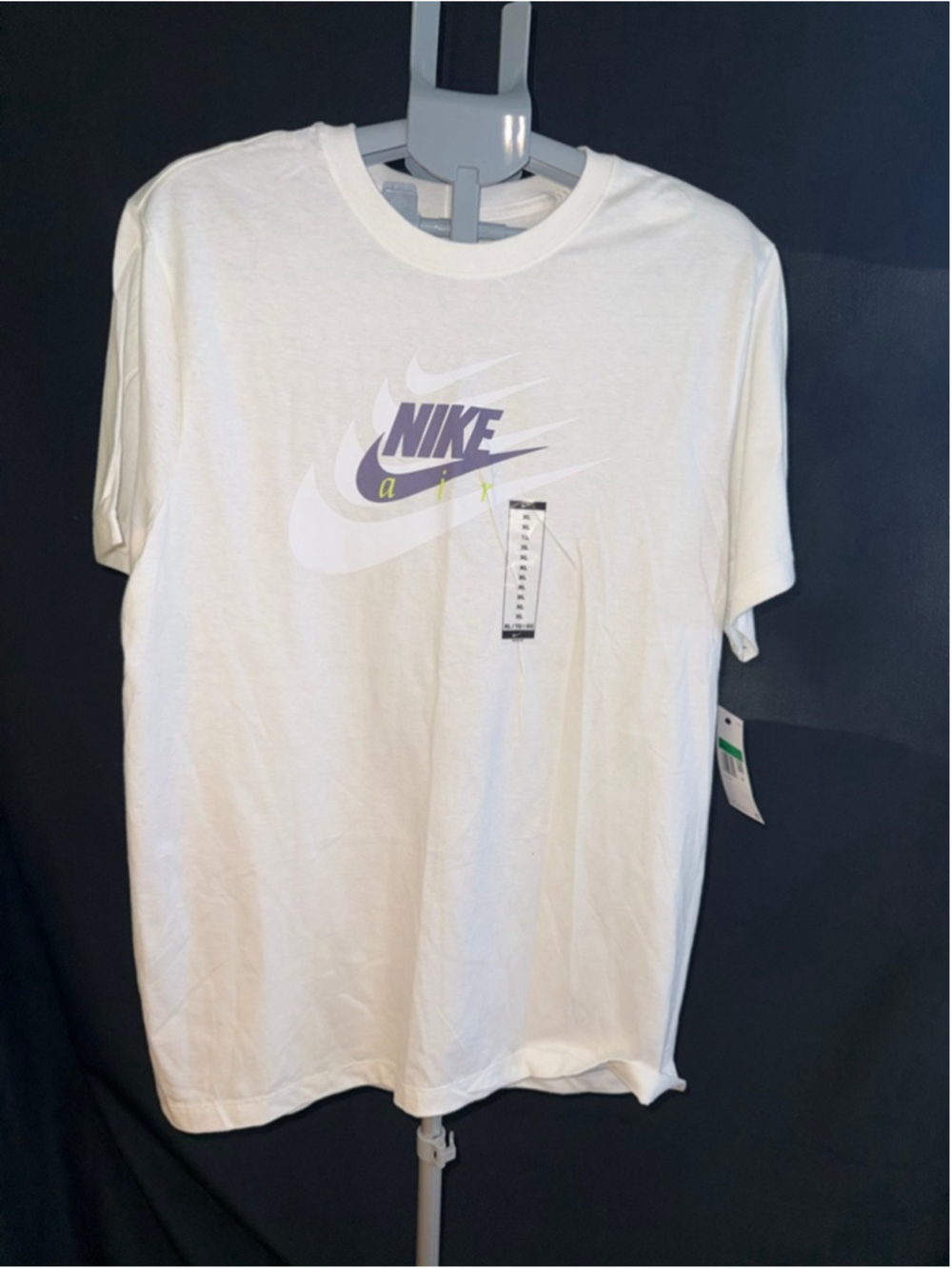 Men's Nike Short Sleeve Tee XL White with Purple Logo